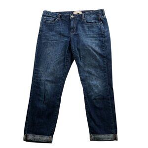 Banana Republic Womens Jeans 30/10 Blue Denim Straight Cuffed Cropped Casual